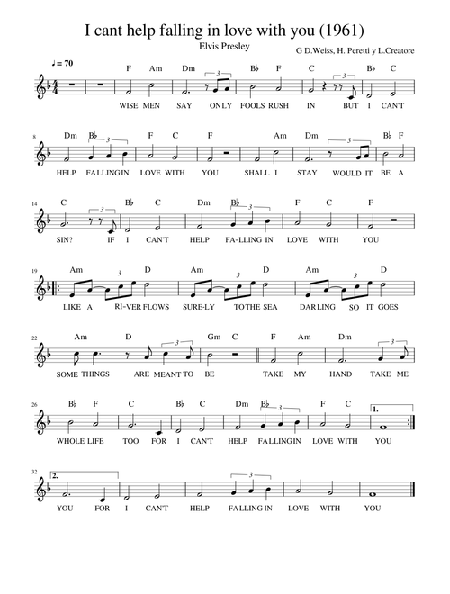 I cant help falling in love with you (1961)