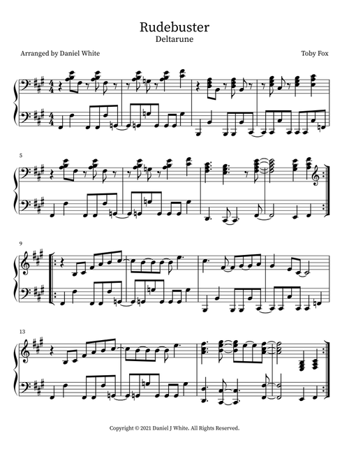 Rudebuster (Arr. Daniel White) (Piano Solo)