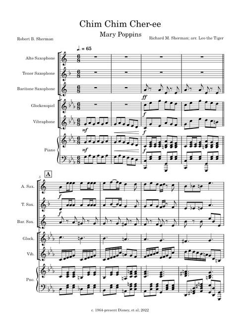 Arrangement: Chim Chim Cher-ee (Mary Poppins) - Sherman Brothers