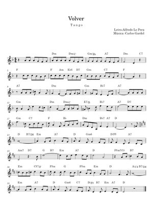Volver - tango - Carlos Gardel Sheet Music and Tab for Guitar (Mixed ...