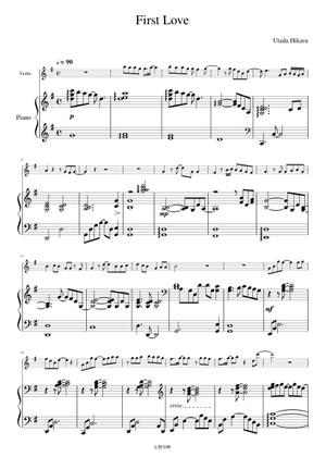 Utada Hikaru - First Love (advanced piano solo) Sheet Music for