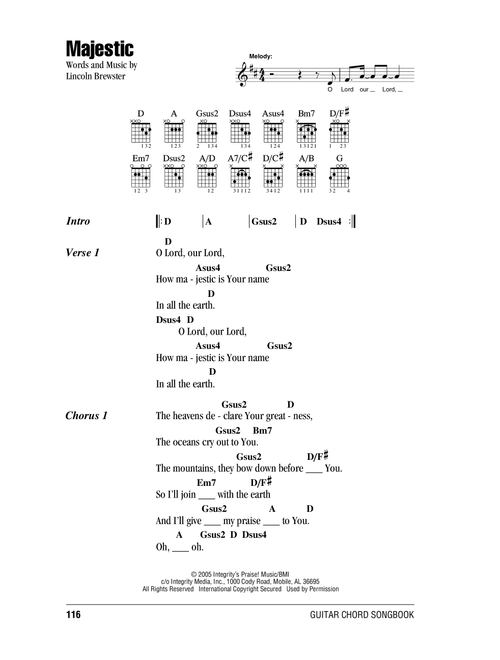 Majestic - Lincoln Brewster (Guitar Chords-Lyrics)