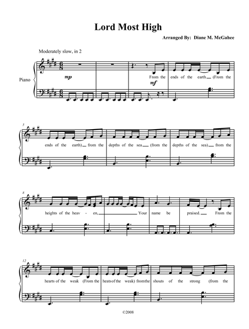 Lord Most High (Arr. Diane M. McGahee) - The Martins (Small Ensemble)