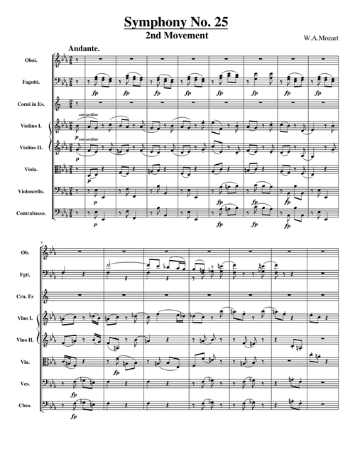 W.A.Mozart - Symphony No 25 "The Little G Minor Symphony" - 2nd movement