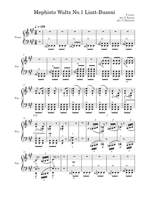 Mephisto Waltz No.1, Arr. by F. Busoni and V. Horowitz – Franz Liszt