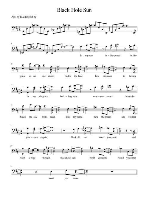 Black Hole Sun - Solo Cello