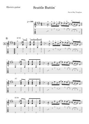 Play Official version of Scuttle buttin Sheet Music by Stevie Ray ...