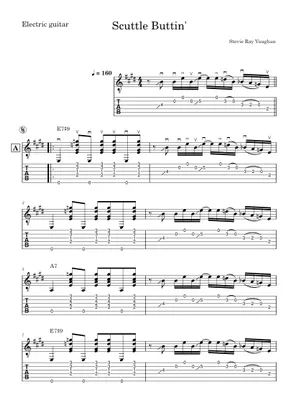 Play Official version of Scuttle buttin Sheet Music by Stevie Ray ...