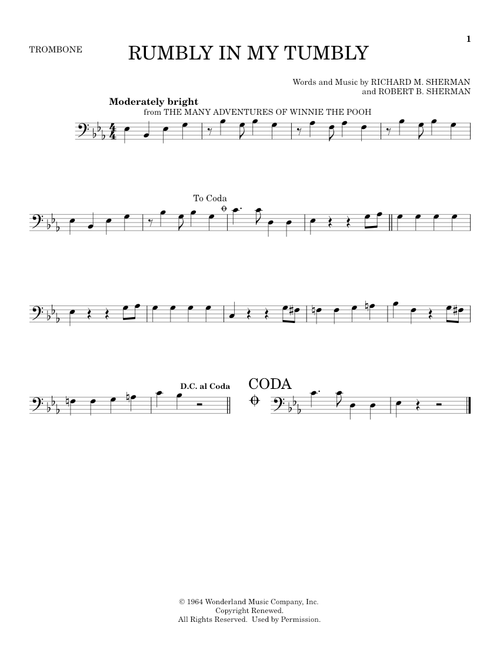 Rumbly In My Tumbly (from The Many Adventures Of Winnie The Pooh) - Robert B Sherman, Richard M Sherman (Trombone Solo)