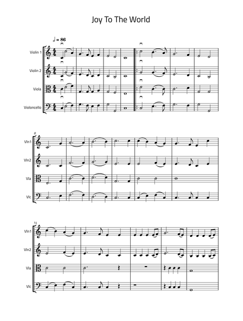 Joy To The World – Georg Friedrich Händel For String Quartet (Easy for Beginners)