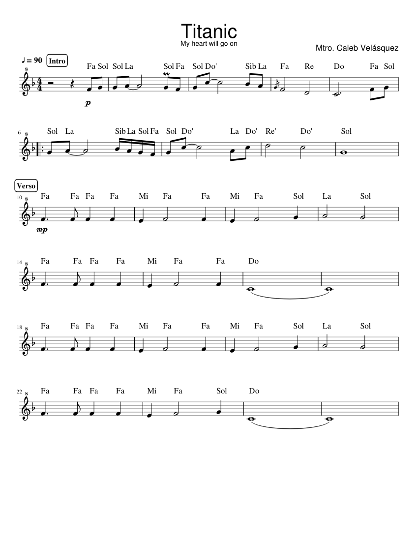 Titanic Flauta ANFU Sheet music for Recorder (Solo) | Musescore.com