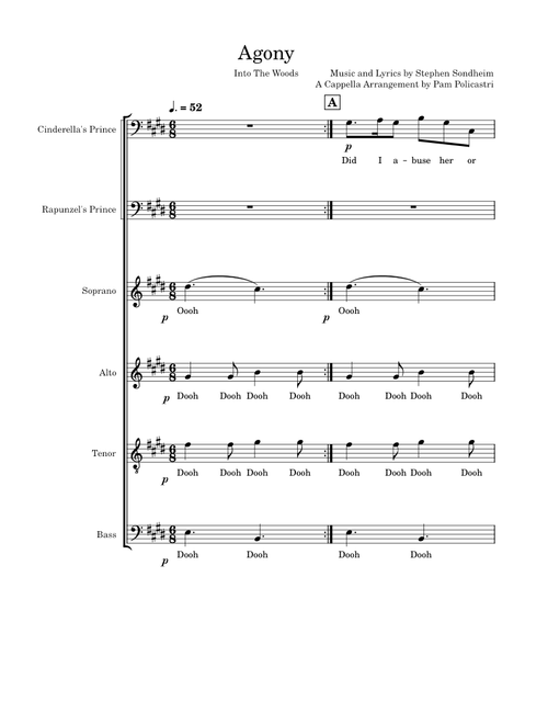 Agony – Stephen Sondheim Agony SATB for 2 soloists