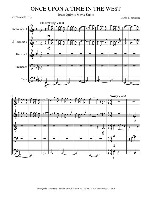 ONCE UPON A TIME IN THE WEST - BRASS QUINTET