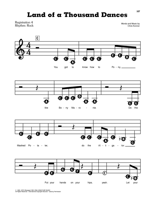 Land Of A Thousand Dances - Wilson Pickett (E-Z Play Today)
