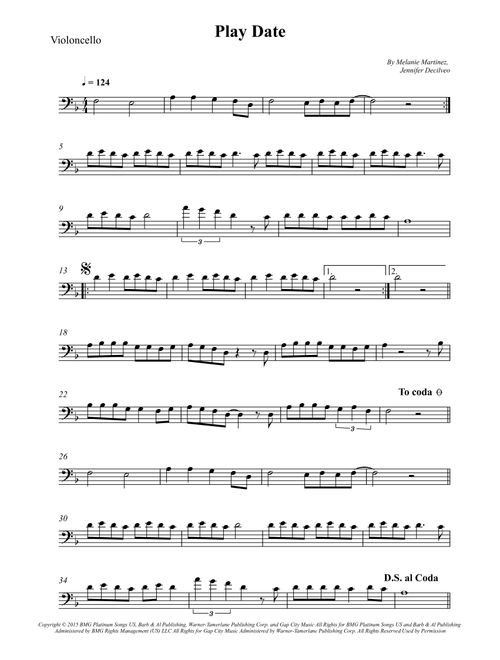 Play Date (Arr. Wesley S. SIlva) - Melanie Martinez (Cello Solo)