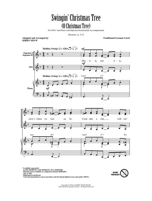 Swingin' Christmas Tree (O Christmas Tree) (arr. Kirby Shaw) - Traditional German Carol (Choral, SSA)