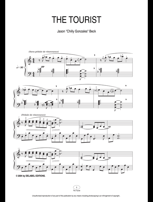 The Tourist - Chilly Gonzales, Jason Beck (Piano Solo)