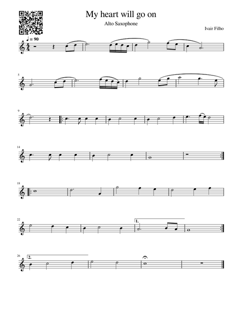 My Heart Will Go On (Alto Saxophone) – nsmaikien@gmail.com