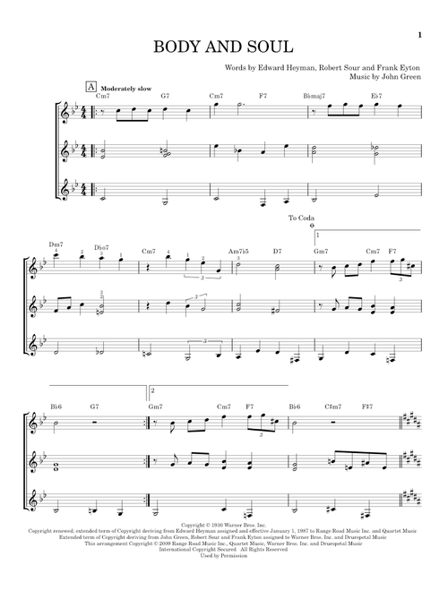 Body And Soul - Tony Bennett & Amy Winehouse (Guitar Ensemble)