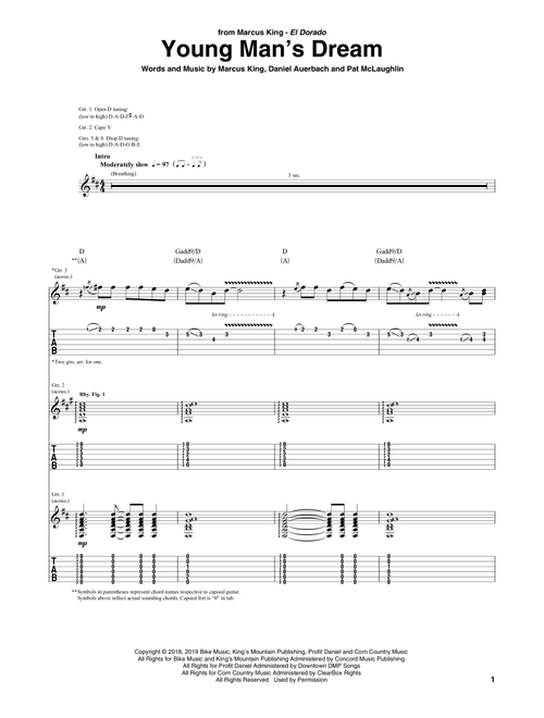 Young Man's Dream - Marcus King (Guitar Tab)