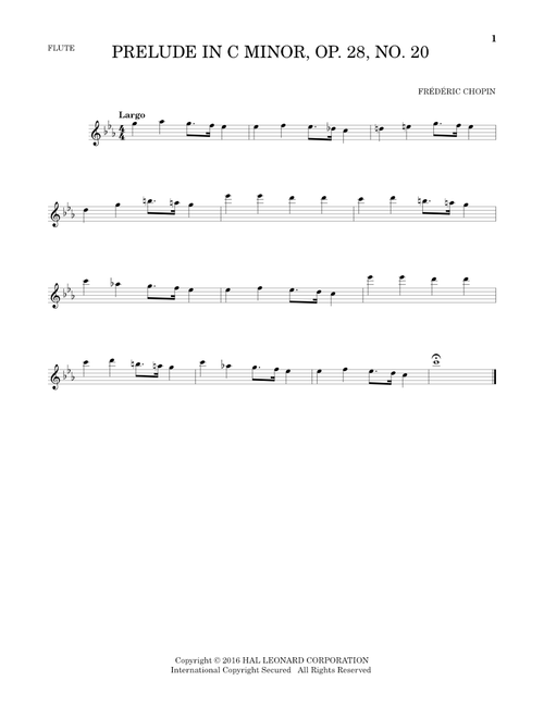Prelude, Op. 28, No. 20 - Frédéric Chopin (Flute Solo)