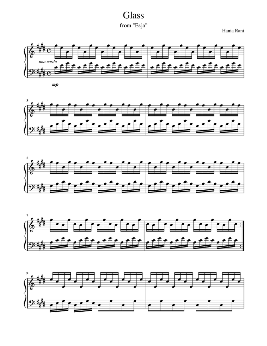 Glass Hania Rani Sheet music for Piano (Solo)