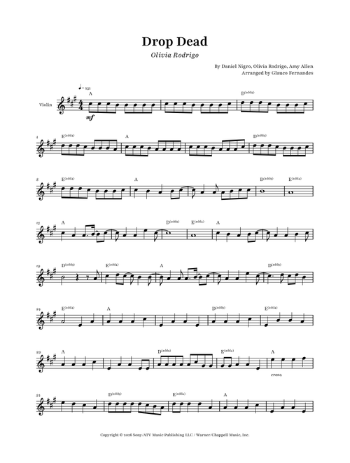 Drop Dead (Arr. Glauco Fernandes) - Olivia Rodrigo (Violin Solo)