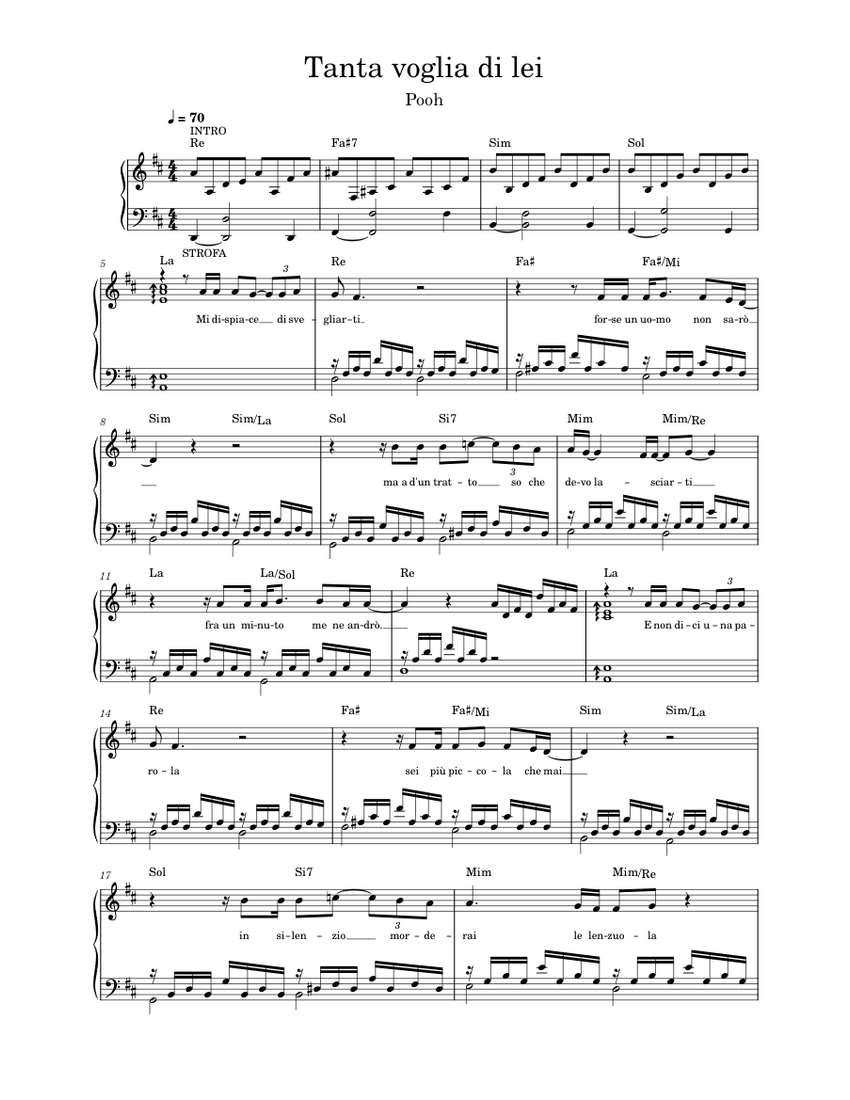 Tanta Voglia Di Lei Sheet Music For Piano Solo Musescore tanta-voglia-di-lei-sheet-music-for-piano-solo-musescore