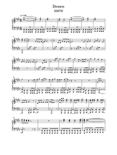 Drown (Arr. Bring Me The Horizon) (Piano Solo)