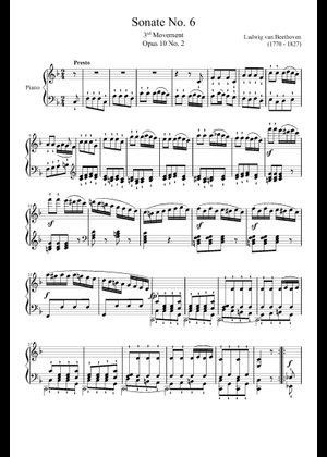 Sonate No. 6, 1st Movement Sheet Music for Piano (Solo