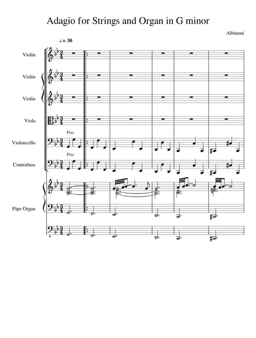 Adagio for Strings and Organ in G minor