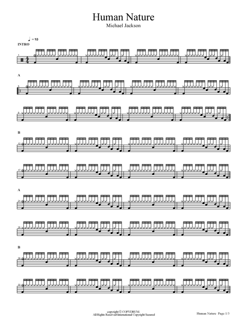 Human Nature (Arr. COPYDRUM) - Michael Jackson (Drums)