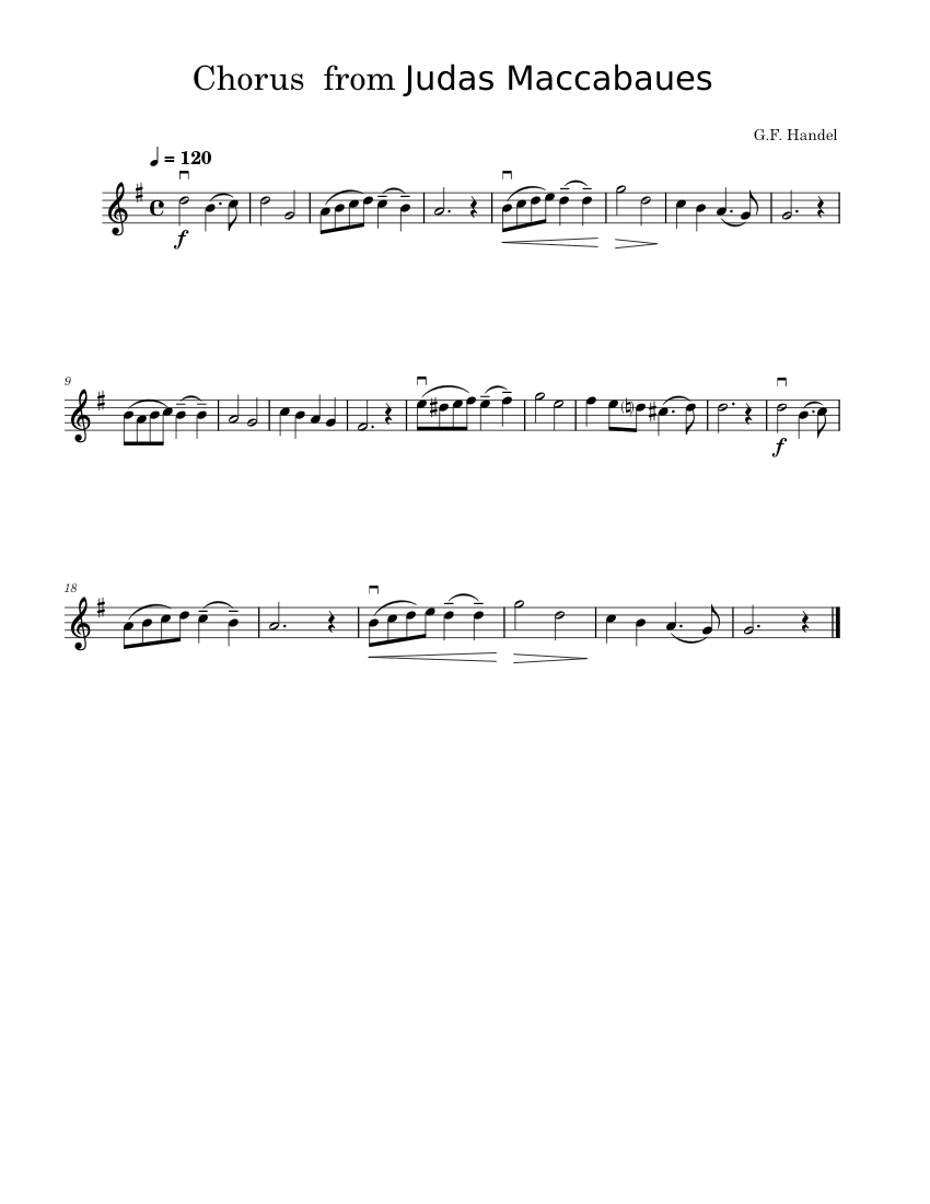 Chorus From Judas Maccabaeus Friedrich Händel Chorus from Judas