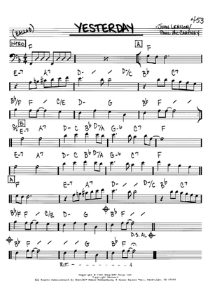 Play Official version of Yesterday Sheet Music by The Beatles for