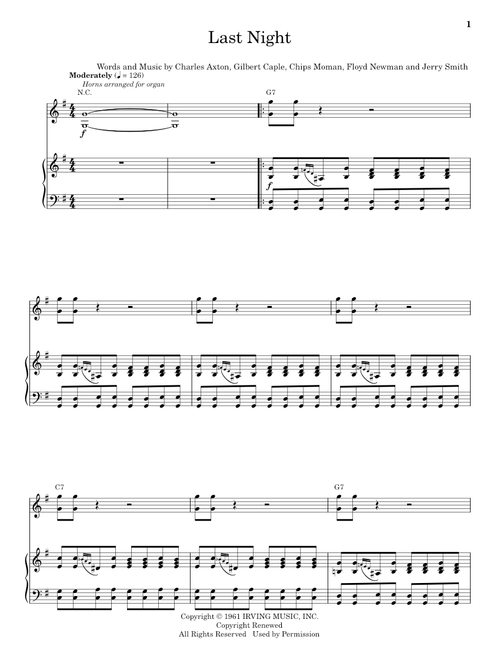 Last Night - Charles Axton (Keyboard Transcription)