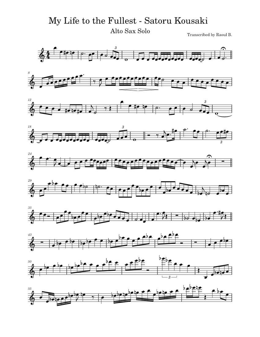 llica,MasterOfPuppets,bandscore楽譜 Kizuna no Kiseki Sax/Piano - Demon Slayer OP4 Sheet Music