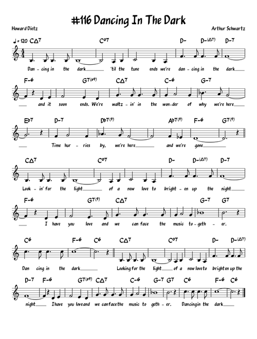Dancing In The Dark (Arr. John Fries) - Artie Shaw & His Orchestra (Piano-Vocal-Guitar (Piano Accompaniment))