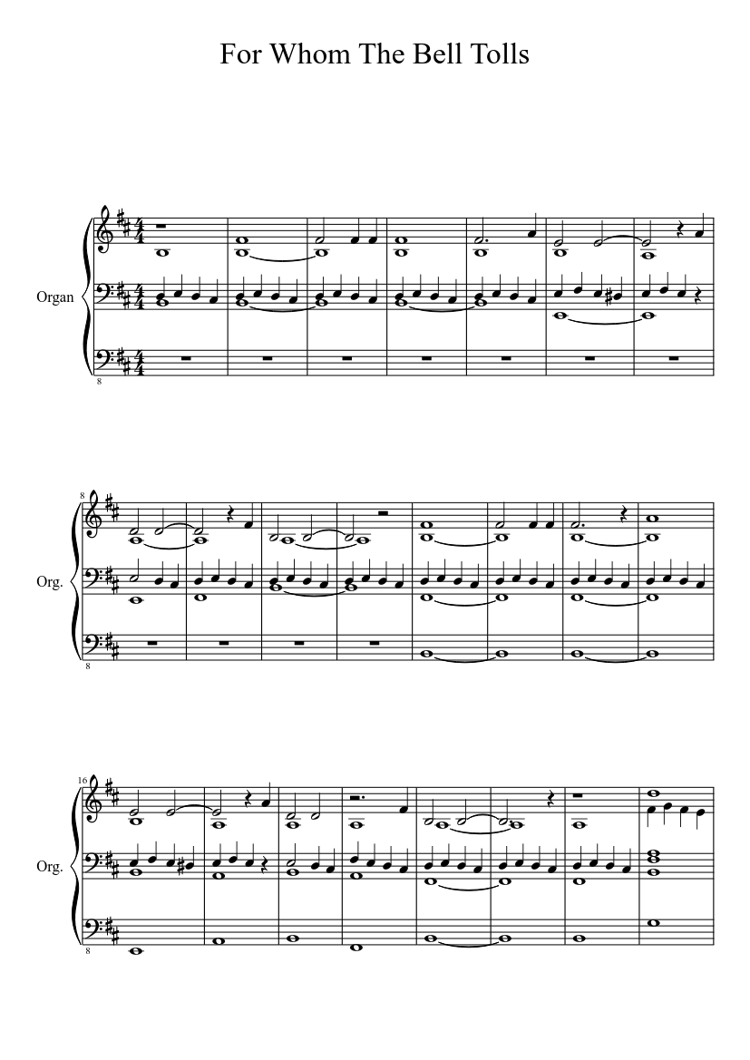 cajón desenterrar marrón For Whom The Bell Tolls (from Donnie Darko) Sheet music for Organ (Solo) |  Musescore.com
