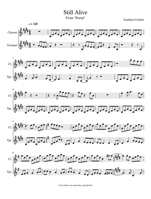 Still Alive - Original Key