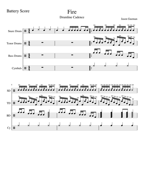 Fire (Drumline Cadence)