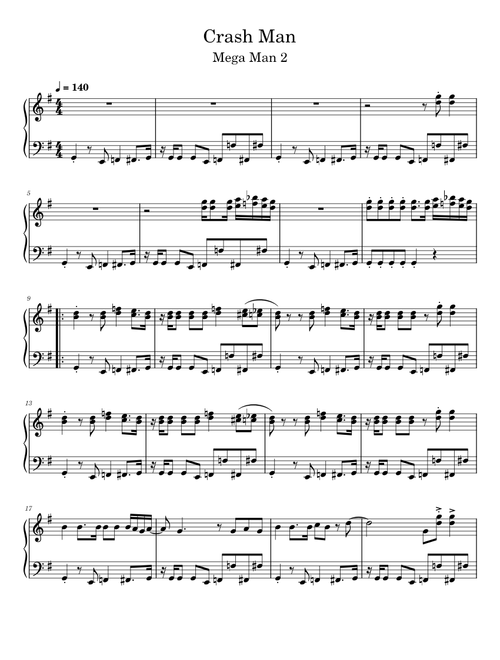 Crash Man - Mega Man 2 (Piano)