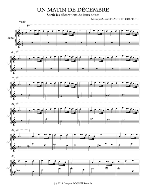 UN MATIN DE DÉCEMBRE - Sortir les décorations de leurs boites - Francois Couture (Easy Piano)
