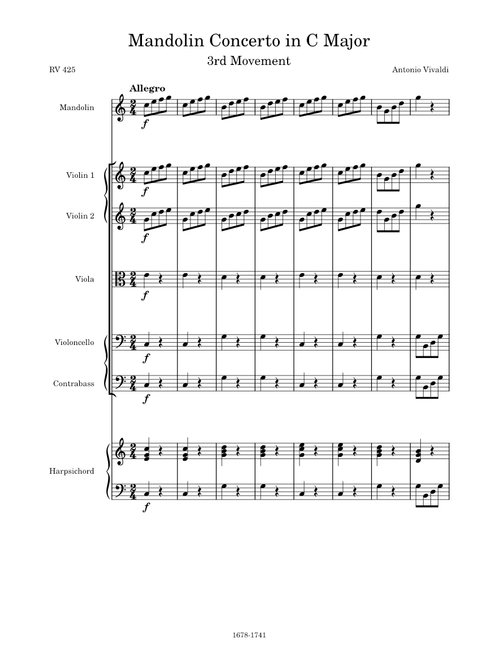 Mandolin Concerto in C Major, RV 425, 3rd Movement (Allegro) – Antonio Vivaldi