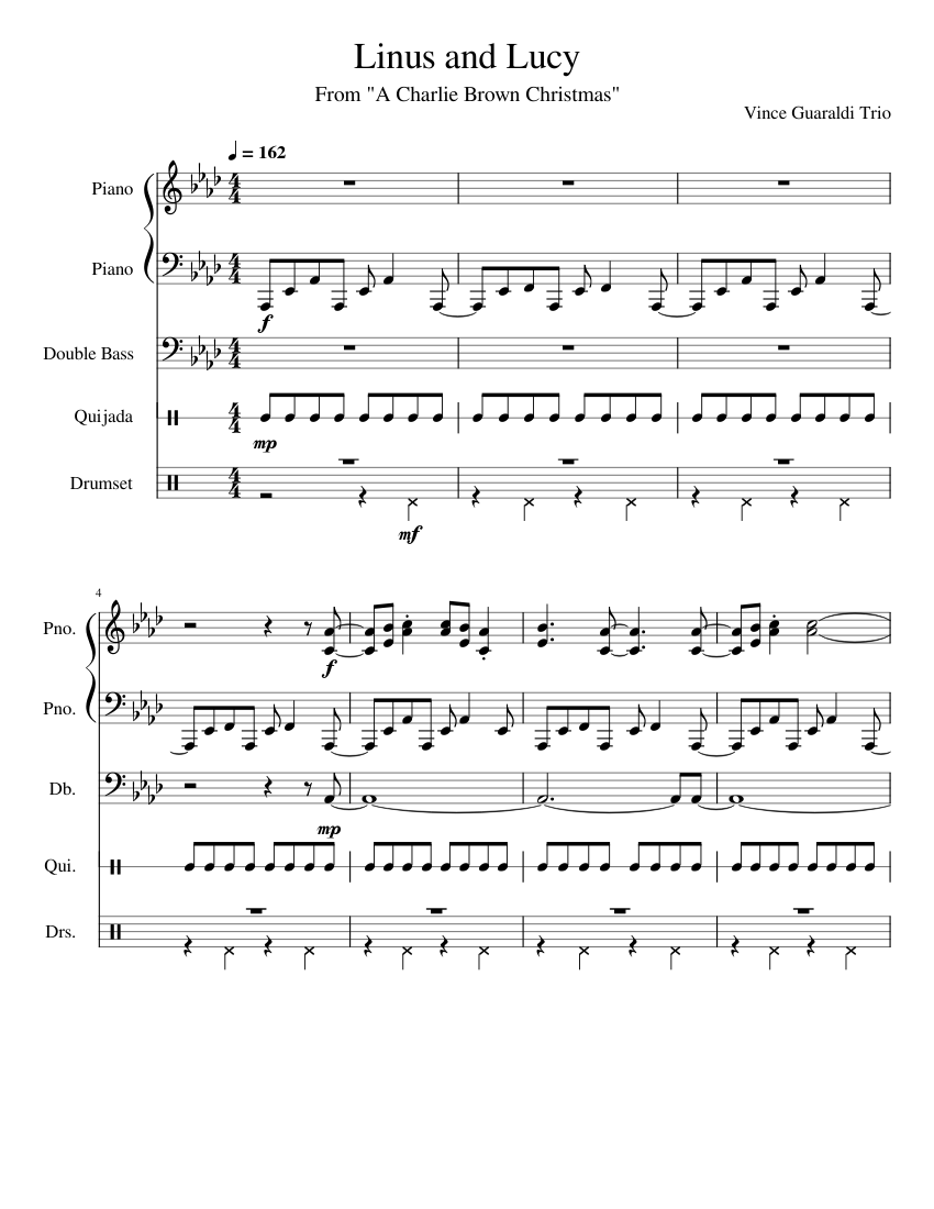 Linus and Lucy Vince Guaraldi Trio Sheet music for Piano,
