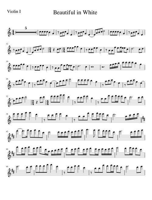 Beautiful in White Violin I