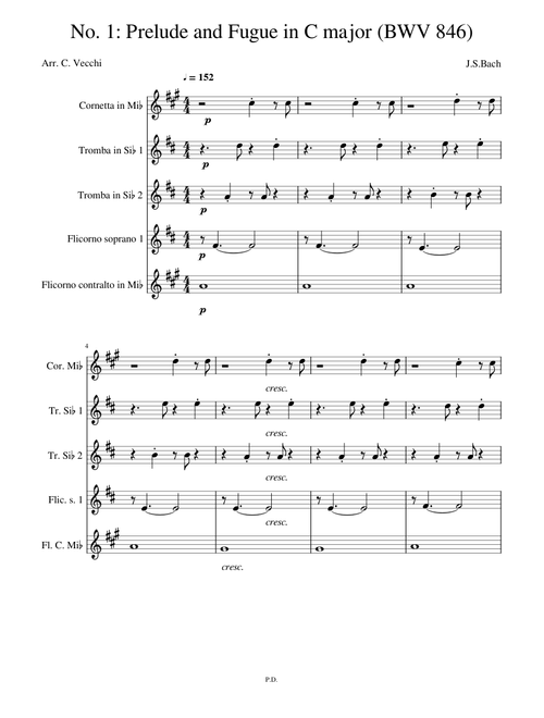 No. 1 Prelude and Fugue in C major BWV 846