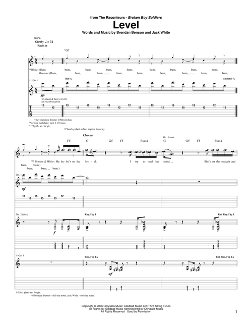 Level - The Raconteurs (Guitar Tab)