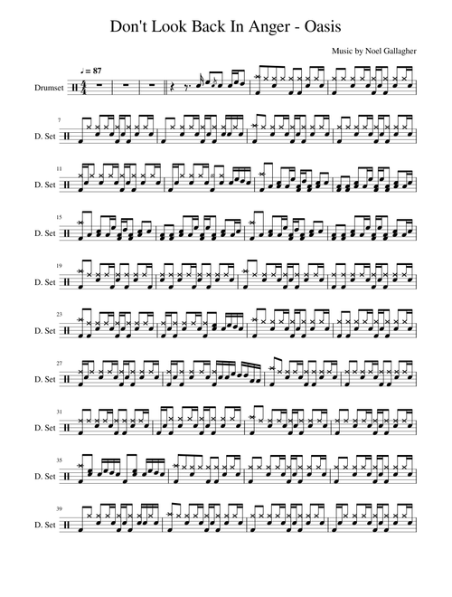 Don't Look Back In Anger – Oasis (Drum only)