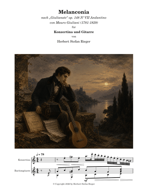 Melanconia für Koncertina und Gitarre von Stefan Rieger (nach "Giulianate" op. 148 No. VII von Mauro Giuliani)