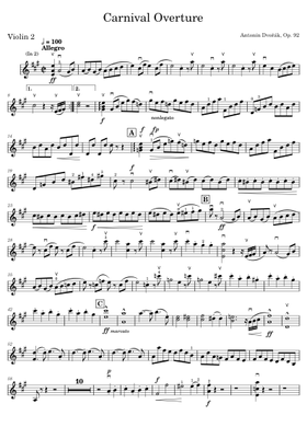 希少novelty orchestra folio 新管弦楽楽譜集　1917年版 Free Carnival Overture, Op.92 by Antonín Dvořák sheet music